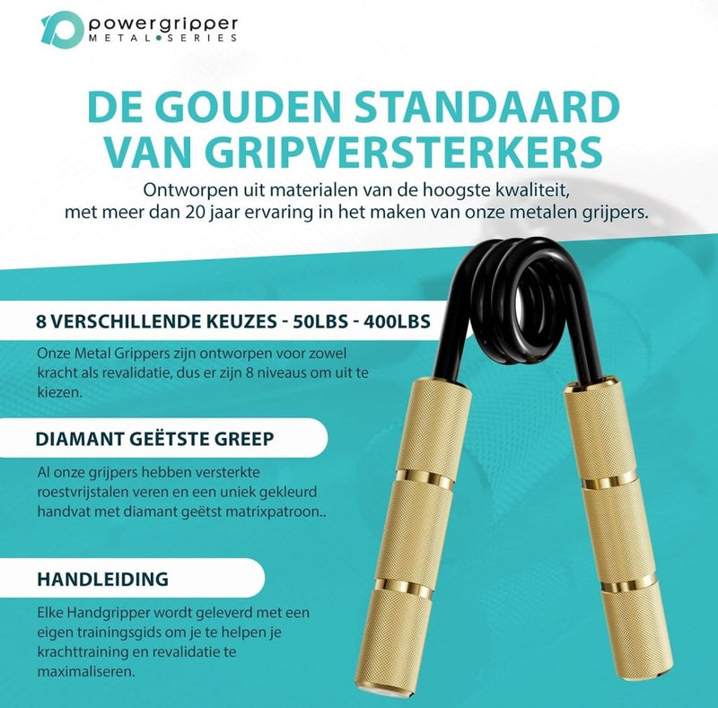 Laad afbeelding in Galerijviewer, Powerball Metal Power Grippers Professional Grade - 8 weerstanden voor Grip, Pols &amp; Arm Training (50lbs - 400lbs) - happygetfit.com
