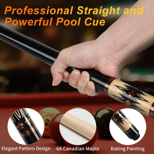 Professionele Biljartkeu 147,7 cm – Canadese Esdoorn Pool Cue met Etui - happygetfit.com