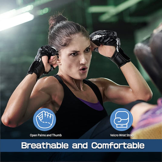 Punch Bag Training Gloves, LangRay MMA Grappling Gloves for Sparring Martial Arts Boxing Training for Adults and Kids - happygetfit.com