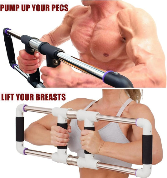 Push down bar voor borst- en armtraining met verstelbare weerstand - happygetfit.com