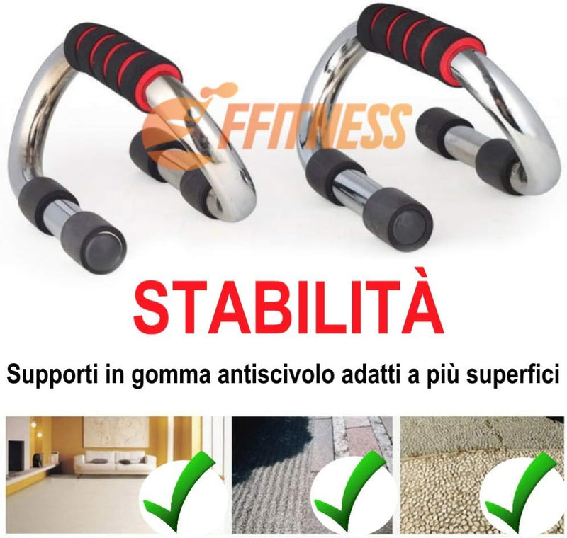 Załaduj obraz do przeglądarki galerii, Push-up bars 2 stuks van staal met schuimhandgrepen tot 150 kg – opdruksteunen – krachttraining - happygetfit.com
