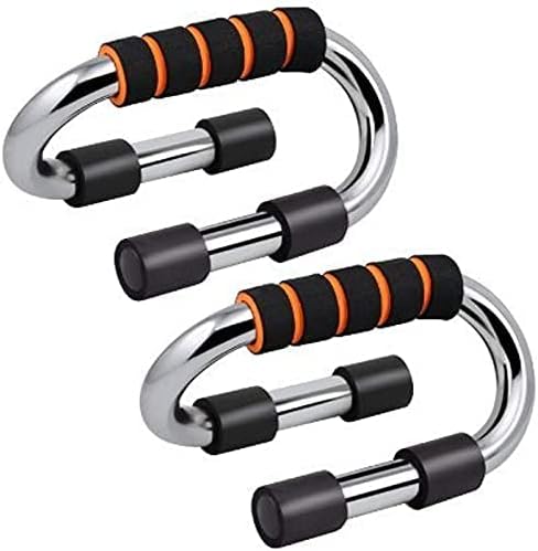 Załaduj obraz do przeglądarki galerii, Push-up bars 2 stuks van staal met schuimhandgrepen tot 150 kg – opdruksteunen – krachttraining - happygetfit.com
