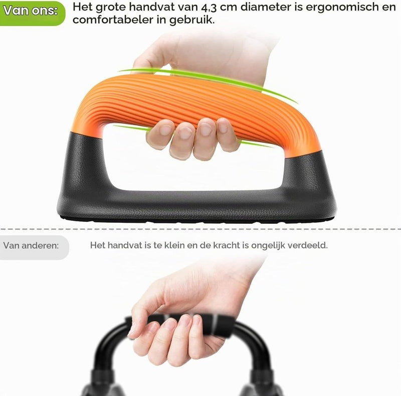 Załaduj obraz do przeglądarki galerii, Push-up bars met ergonomische handgrepen en antislip basis – opdruksteunen – krachttraining - happygetfit.com

