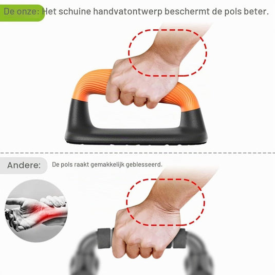 Push-up bars met ergonomische handgrepen en antislip basis – opdruksteunen – krachttraining - happygetfit.com