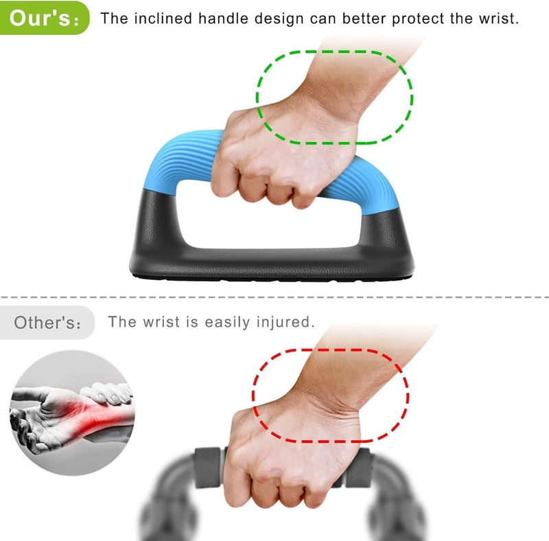 Załaduj obraz do przeglądarki galerii, Push-up bars met ergonomische handgrepen en antislip basis – opdruksteunen – krachttraining - happygetfit.com
