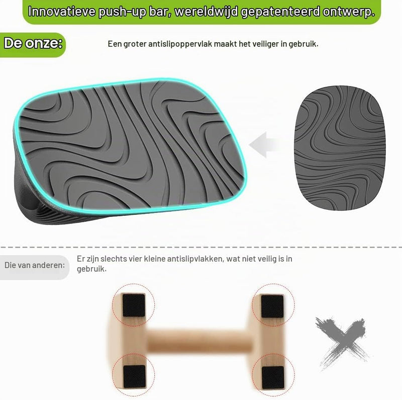 Załaduj obraz do przeglądarki galerii, Push-up bars met ergonomische handgrepen en antislip basis – opdruksteunen – krachttraining - happygetfit.com
