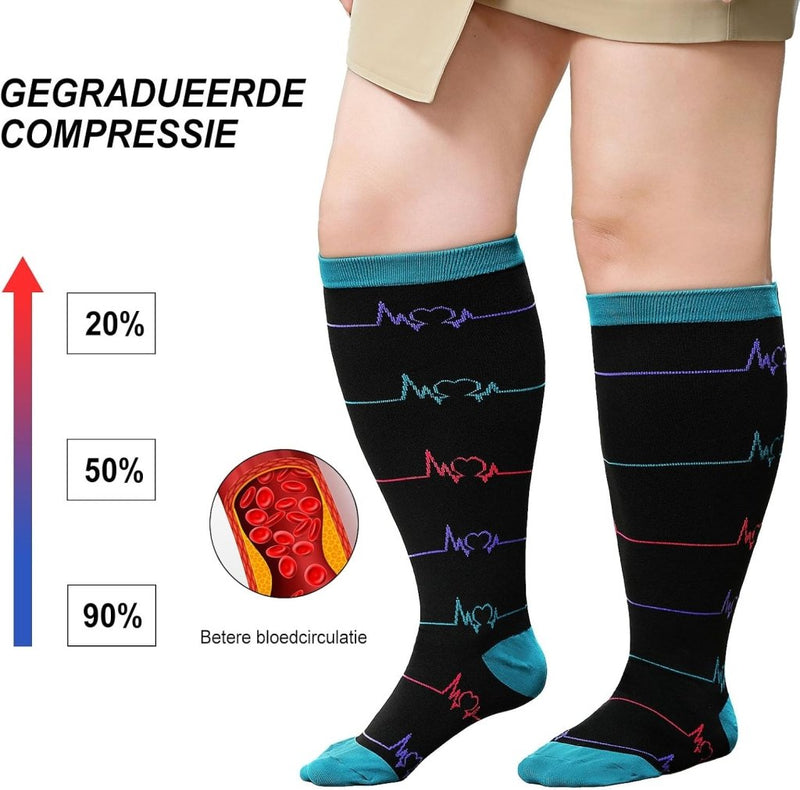 Load image into Gallery viewer, PUTUO Compressiesokken voor Dames en Heren: Compressiesokken Sokken voor Vliegen Atletiek Lopen Reizen Fietsen Sport 1 paar - happygetfit.com

