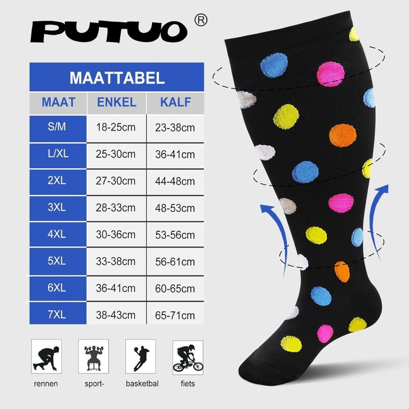 Load image into Gallery viewer, PUTUO Compressiesokken voor Dames en Heren: Compressiesokken Sokken voor Vliegen Atletiek Lopen Reizen Fietsen Sport 1 paar - happygetfit.com

