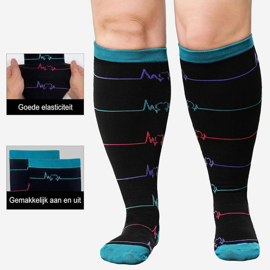 PUTUO Compressiesokken voor Dames en Heren: Compressiesokken Sokken voor Vliegen Atletiek Lopen Reizen Fietsen Sport 1 paar - happygetfit.com