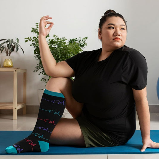 PUTUO Compressiesokken voor Dames en Heren: Compressiesokken Sokken voor Vliegen Atletiek Lopen Reizen Fietsen Sport 1 paar - happygetfit.com