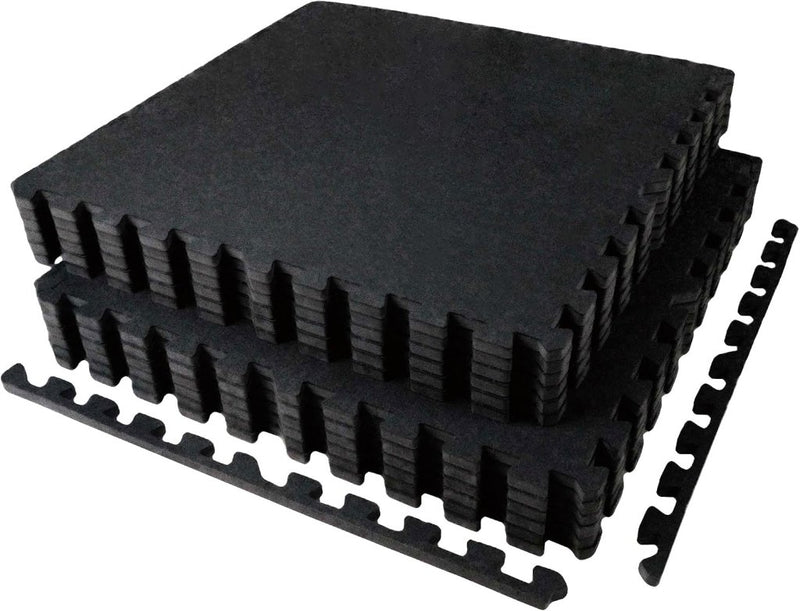 Chargez l'image dans la visionneuse de la galerie, Puzzelmat fitness 12 stuks – 60 x 60 x 1,4 cm – antislip rubber en EVA vloerbescherming voor homegym – zwart/wit - happygetfit.com
