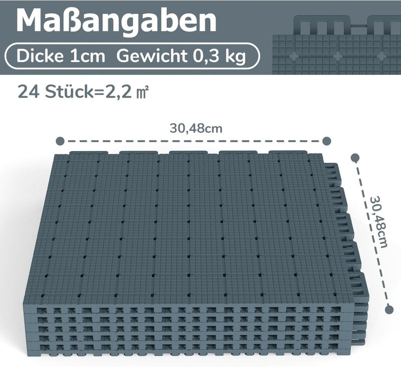 Chargez l'image dans la visionneuse de la galerie, Puzzelmat sportvloer 24 stuks – 30,5 x 30,5 cm – TPE vloerbescherming voor fitness, speelruimte en buiten – grijs - happygetfit.com
