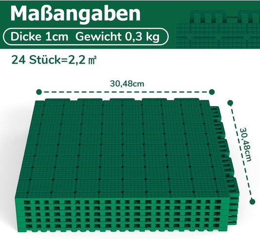 Puzzelmat sportvloer 24 stuks – 30,5 x 30,5 cm – TPE vloerbescherming voor fitness, speelruimte en buiten – grijs - happygetfit.com