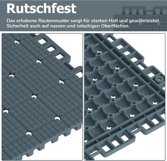 Puzzelmat sportvloer 24 stuks – 30,5 x 30,5 cm – TPE vloerbescherming voor fitness, speelruimte en buiten – grijs - happygetfit.com