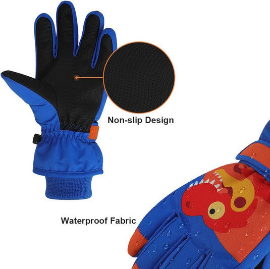 QKURT Skihandschoenen voor kinderen, snowboardhandschoenen, sneeuwhandschoenen, waterdicht en winddicht, winterwanten voor 2-13 jaar, meisjes en jongens, skiën, snowboarden, paardrijden, hardlopen, - happygetfit.com