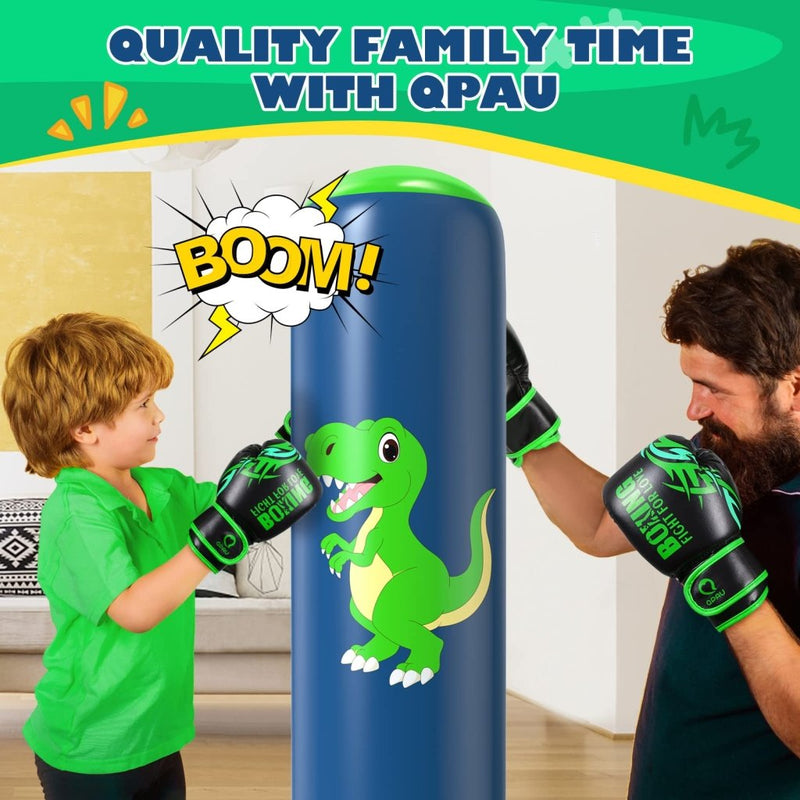 Load image into Gallery viewer, QPAU Inflatable Punching Bag, 48 Inch Stable Inflatable Boxing Bag for 3-6 Kids,Dinosaur Toy &amp; Gifts for Boys and Girls, Kids Boxing Set for Practicing Karate, Taekwondo - happygetfit.com
