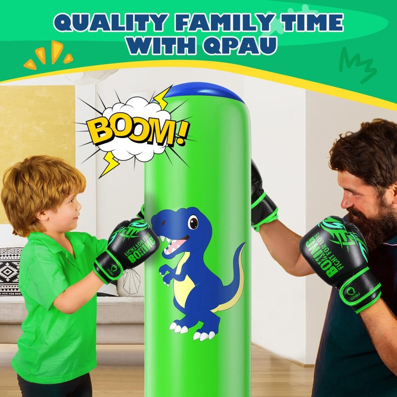 Load image into Gallery viewer, QPAU Inflatable Punching Bag, 48 Inch Stable Inflatable Boxing Bag for 3-6 Kids,Dinosaur Toy &amp; Gifts for Boys and Girls, Kids Boxing Set for Practicing Karate, Taekwondo - happygetfit.com
