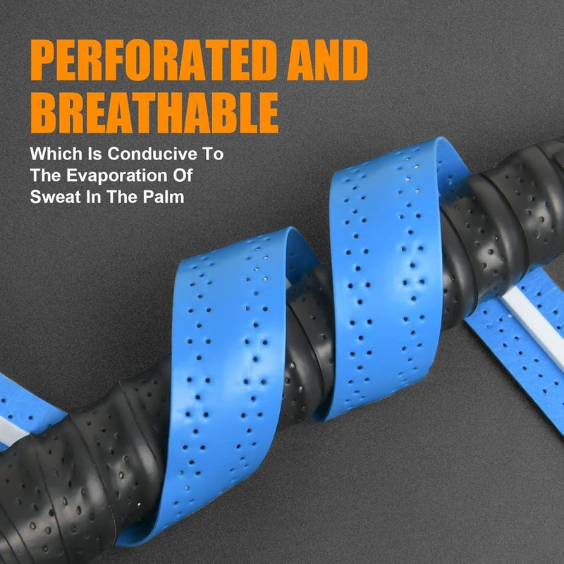 Charger l’image dans la visionneuse de galerie, Racket gripbanden 6 stuks van antislip PU met ademende perforatie voor tennis badminton en squash – overgrips – racketwikkels - happygetfit.com
