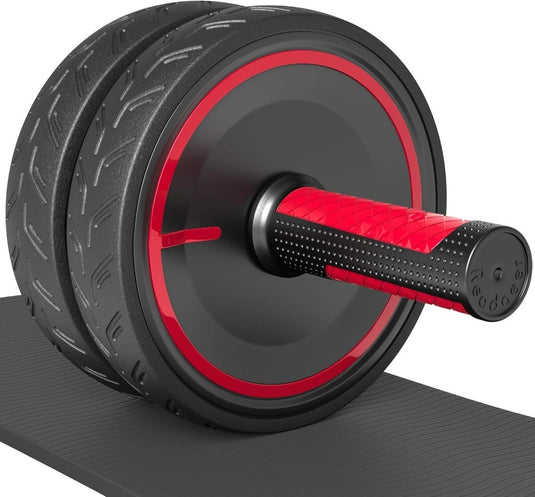 READAEER Ab Roller Wheel, Heavy Duty Workout Equipment for Home Gym, Professional Metal Handle with Rubber Surface Abdominal Exercise Wheel for Strength Training, Ab Wheel with Knee Pad - happygetfit.com