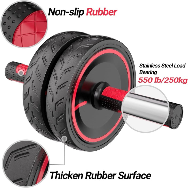 Load image into Gallery viewer, READAEER Ab Roller Wheel, Heavy Duty Workout Equipment for Home Gym, Professional Metal Handle with Rubber Surface Abdominal Exercise Wheel for Strength Training, Ab Wheel with Knee Pad - happygetfit.com

