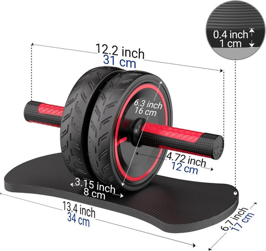 READAEER Ab Roller Wheel, Heavy Duty Workout Equipment for Home Gym, Professional Metal Handle with Rubber Surface Abdominal Exercise Wheel for Strength Training, Ab Wheel with Knee Pad - happygetfit.com