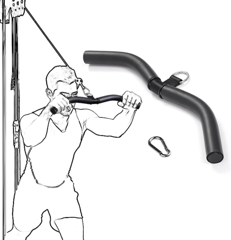 Load image into Gallery viewer, Rechte kabelstang 40 cm met antislip handgrepen tot 150 kg – lat pulldown bar – biceps triceps stang - happygetfit.com
