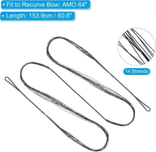 Recurve boogsnaar 113,3 cm tot 50 lb – vervangende bowstring – boogschieten accessoires - happygetfit.com