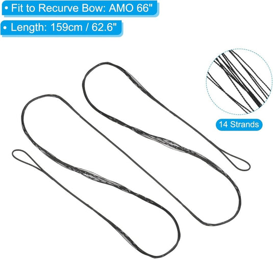 Recurve boogsnaar 113,3 cm tot 50 lb – vervangende bowstring – boogschieten accessoires - happygetfit.com