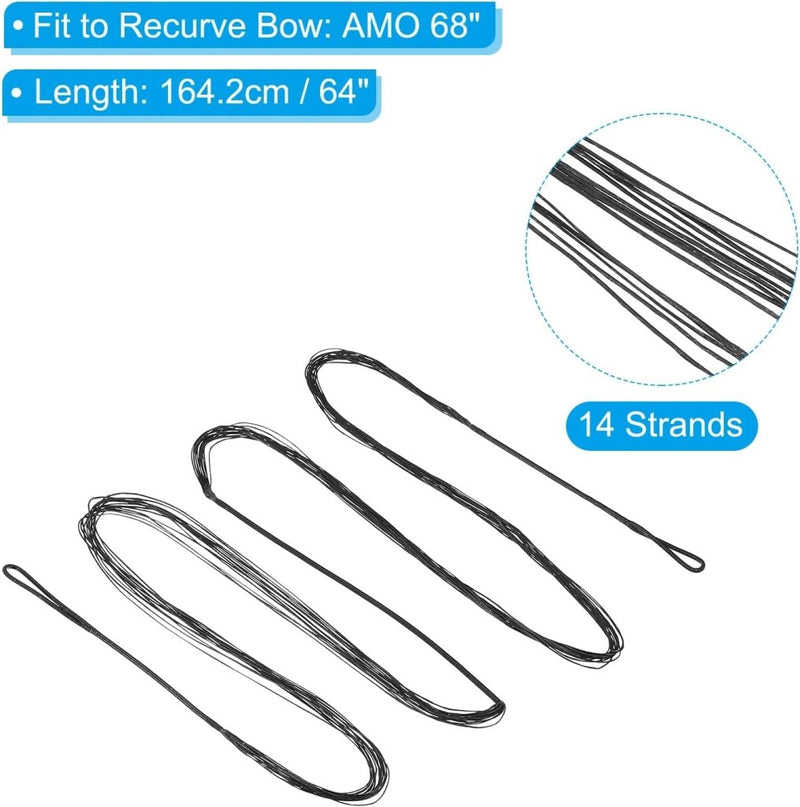 Load image into Gallery viewer, Recurve boogsnaar 54 inch 14 strengen voor AMO 58 inch met 4 nokpunten – boogschieten accessoires - happygetfit.com
