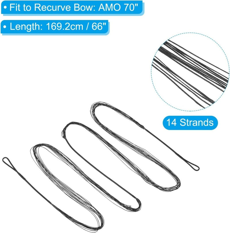 Load image into Gallery viewer, Recurve boogsnaar 54 inch 14 strengen voor AMO 58 inch met 4 nokpunten – boogschieten accessoires - happygetfit.com
