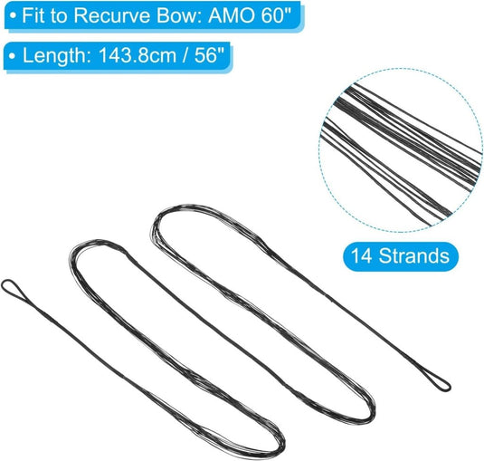 Recurve boogsnaar 54 inch 14 strengen voor AMO 58 inch met 4 nokpunten – boogschieten accessoires - happygetfit.com