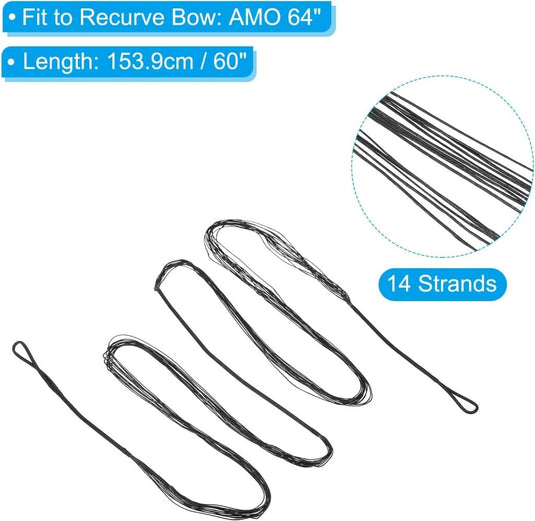 Recurve boogsnaar 54 inch 14 strengen voor AMO 58 inch met 4 nokpunten – boogschieten accessoires - happygetfit.com