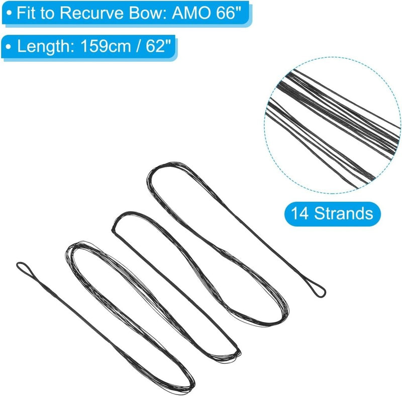 Load image into Gallery viewer, Recurve boogsnaar 54 inch 14 strengen voor AMO 58 inch met 4 nokpunten – boogschieten accessoires - happygetfit.com
