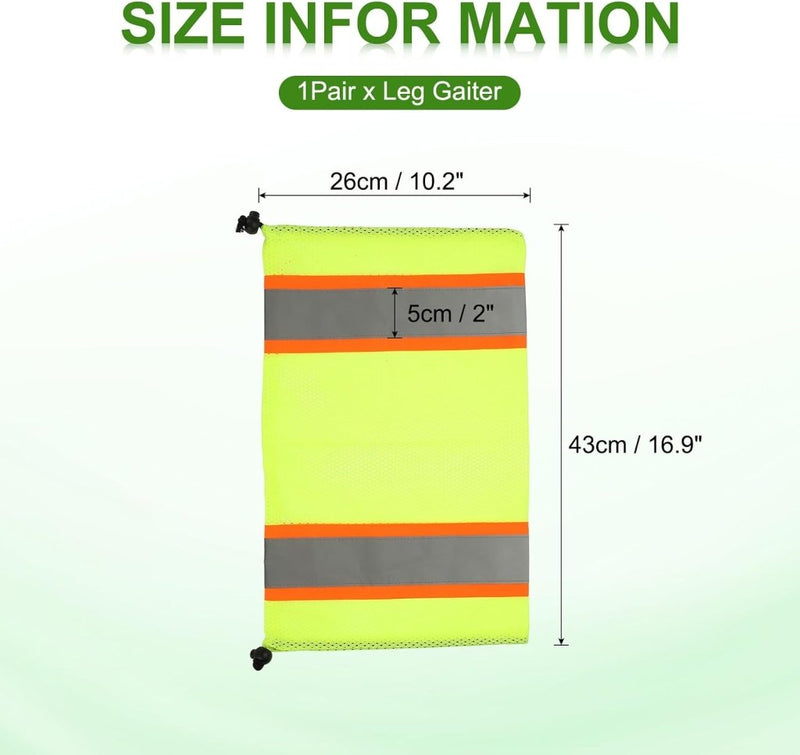 Load image into Gallery viewer, Reflecterende beenhoezen 1 paar high visibility geel-oranje – hi-vis beenkappen – outdoor accessoires - happygetfit.com
