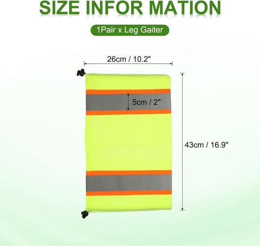 Reflecterende beenhoezen 1 paar high visibility geel-oranje – hi-vis beenkappen – outdoor accessoires - happygetfit.com