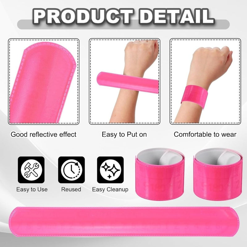 Chargez l'image dans la visionneuse de la galerie, Reflecterende klikarmbanden 10 stuks 22 x 3 cm roze – veiligheidsbanden – hardloop fiets accessoires - happygetfit.com
