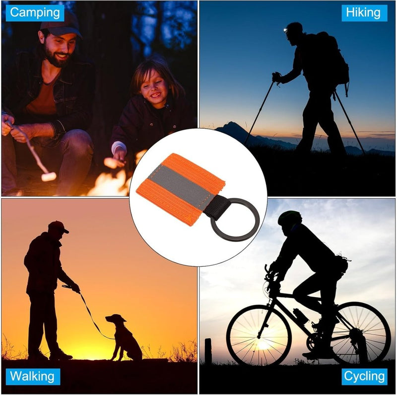 Chargez l'image dans la visionneuse de la galerie, Reflecterende sleutelhangers 9 stuks van nylon zwart – reflector hangers – fiets hardloop accessoires - happygetfit.com

