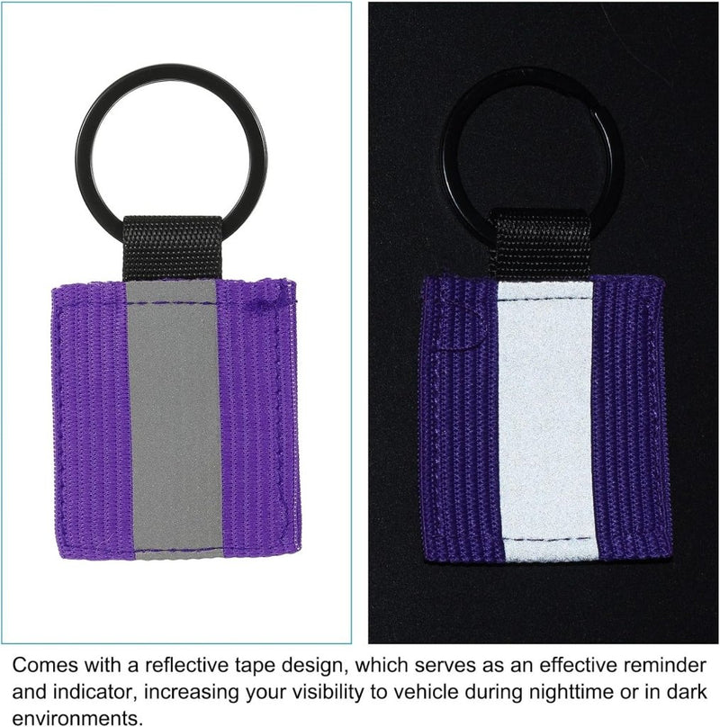 Chargez l'image dans la visionneuse de la galerie, Reflecterende sleutelhangers 9 stuks van nylon zwart – reflector hangers – fiets hardloop accessoires - happygetfit.com
