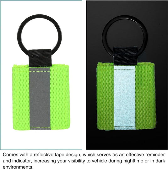 Reflecterende sleutelhangers 9 stuks van nylon zwart – reflector hangers – fiets hardloop accessoires - happygetfit.com