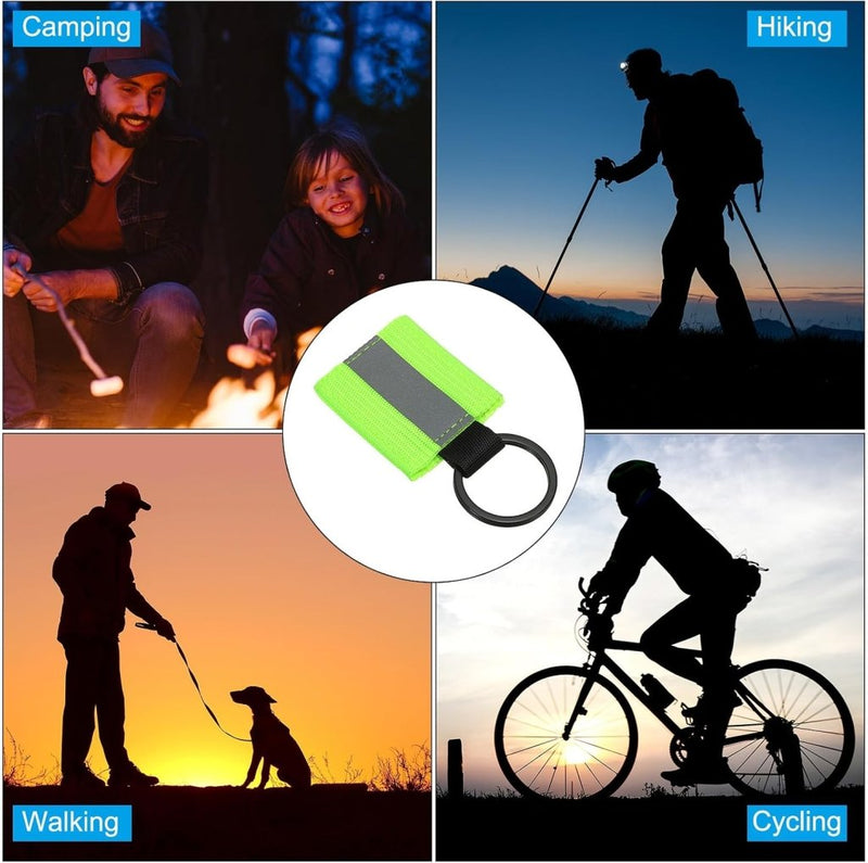 Chargez l'image dans la visionneuse de la galerie, Reflecterende sleutelhangers 9 stuks van nylon zwart – reflector hangers – fiets hardloop accessoires - happygetfit.com
