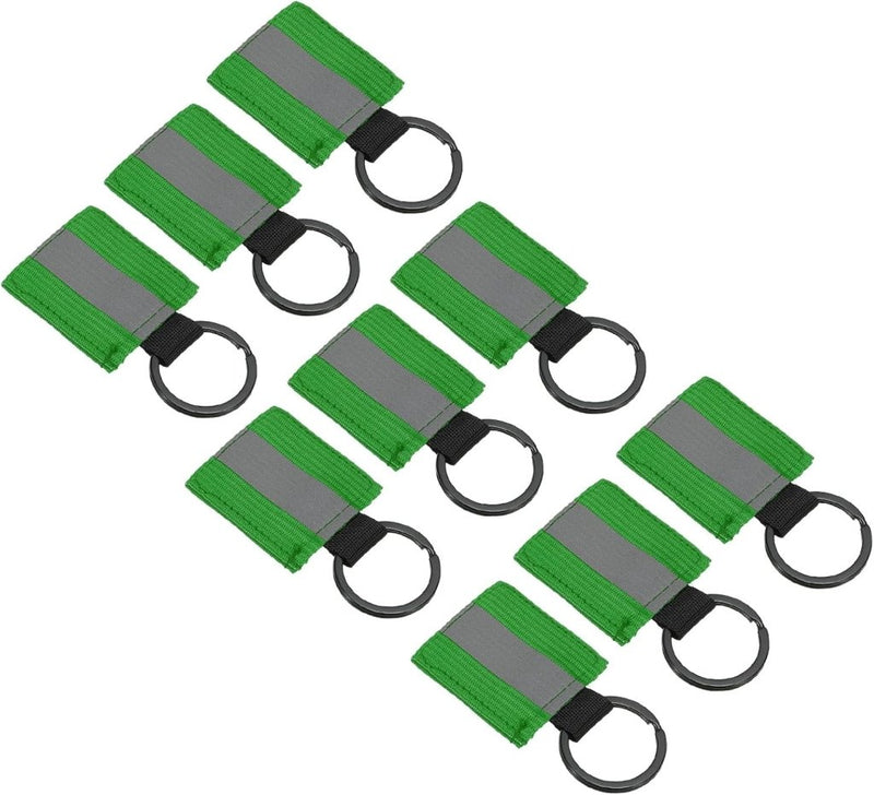 Chargez l'image dans la visionneuse de la galerie, Reflecterende sleutelhangers 9 stuks van nylon zwart – reflector hangers – fiets hardloop accessoires - happygetfit.com
