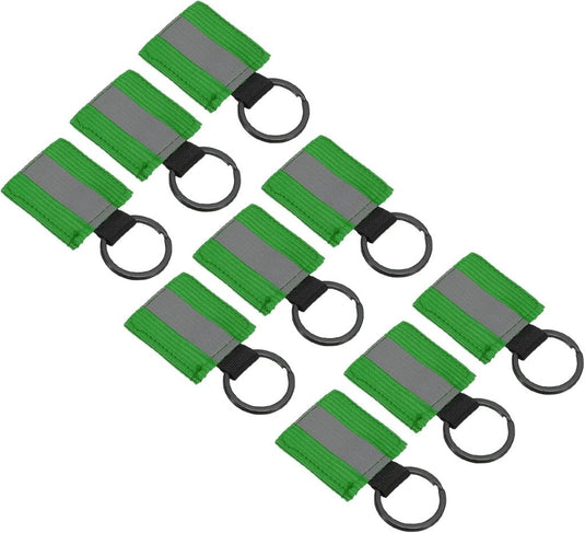 Reflecterende sleutelhangers 9 stuks van nylon zwart – reflector hangers – fiets hardloop accessoires - happygetfit.com