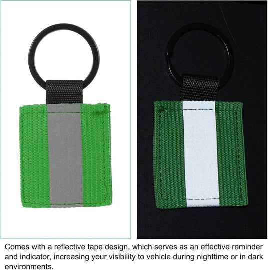 Reflecterende sleutelhangers 9 stuks van nylon zwart – reflector hangers – fiets hardloop accessoires - happygetfit.com