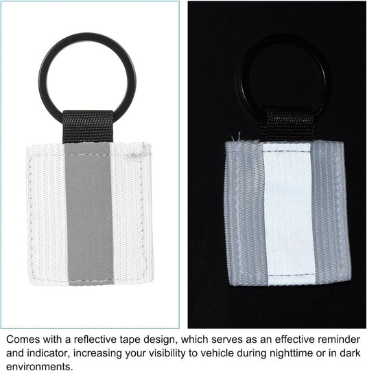 Reflecterende sleutelhangers 9 stuks van nylon zwart – reflector hangers – fiets hardloop accessoires - happygetfit.com