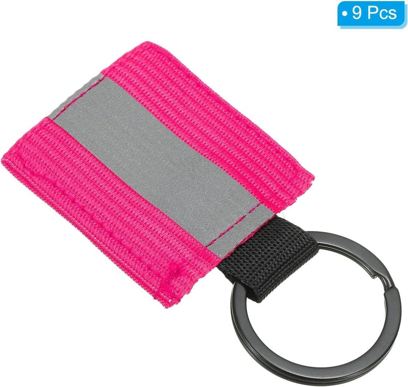 Chargez l'image dans la visionneuse de la galerie, Reflecterende sleutelhangers 9 stuks van nylon zwart – reflector hangers – fiets hardloop accessoires - happygetfit.com
