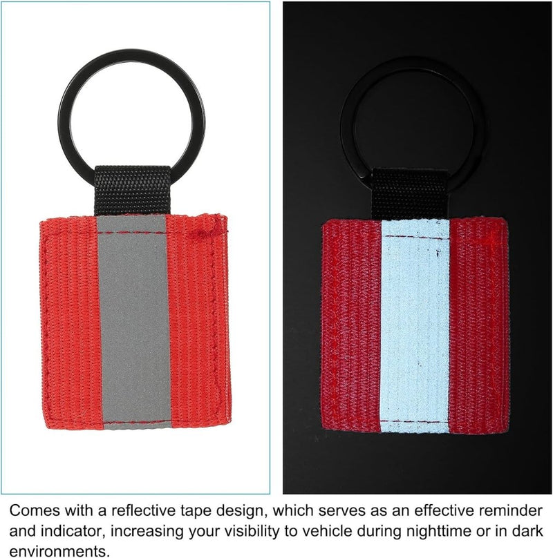Chargez l'image dans la visionneuse de la galerie, Reflecterende sleutelhangers 9 stuks van nylon zwart – reflector hangers – fiets hardloop accessoires - happygetfit.com
