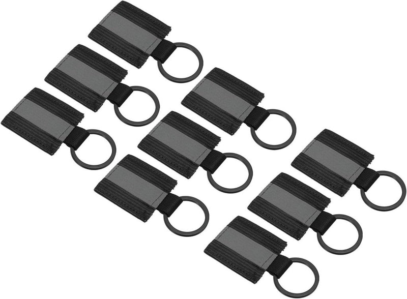 Chargez l'image dans la visionneuse de la galerie, Reflecterende sleutelhangers 9 stuks van nylon zwart – reflector hangers – fiets hardloop accessoires - happygetfit.com
