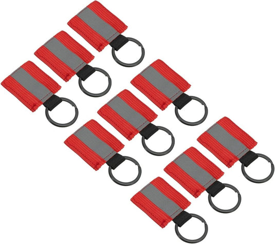 Reflecterende sleutelhangers 9 stuks van nylon zwart – reflector hangers – fiets hardloop accessoires - happygetfit.com