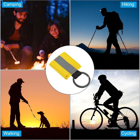 Reflecterende sleutelhangers 9 stuks van nylon zwart – reflector hangers – fiets hardloop accessoires - happygetfit.com