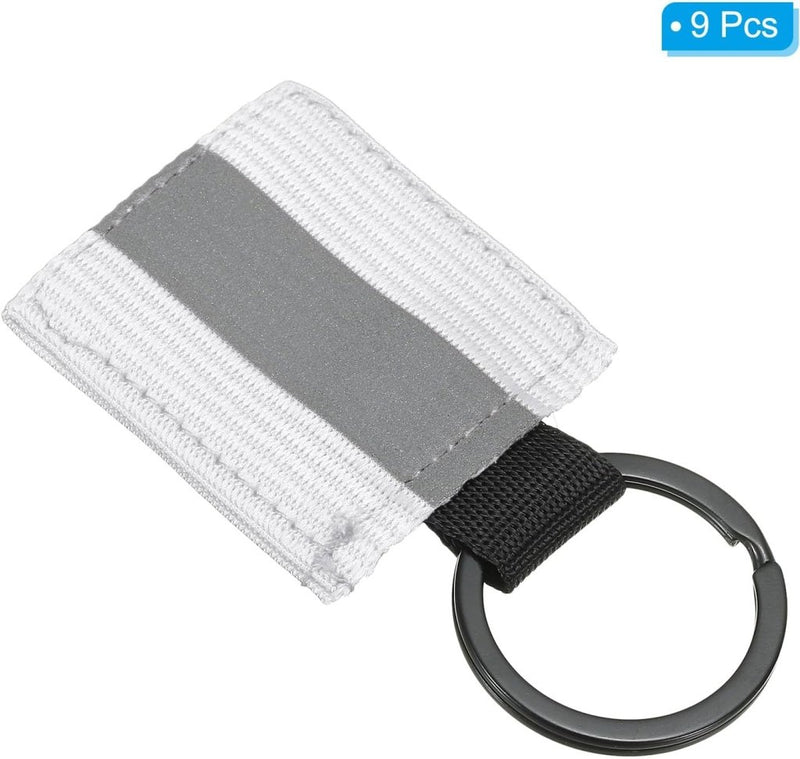 Chargez l'image dans la visionneuse de la galerie, Reflecterende sleutelhangers 9 stuks van nylon zwart – reflector hangers – fiets hardloop accessoires - happygetfit.com
